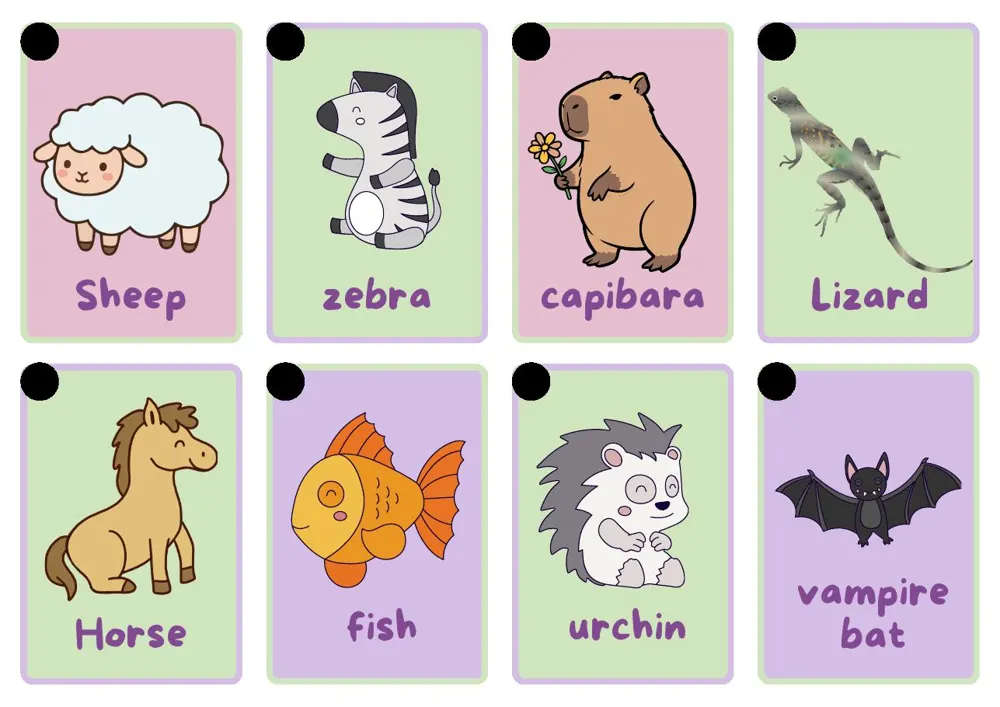 Flashcards de animais